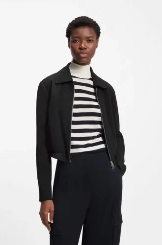 Blazer i normal passform i mjuk crepe