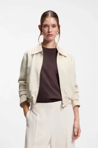 Blazer i normal passform i mjuk crepe