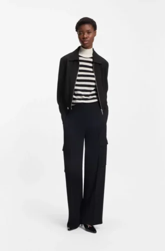 Blazer i normal passform i mjuk crepe