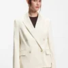 Blazer i normal passform i stretchbomull