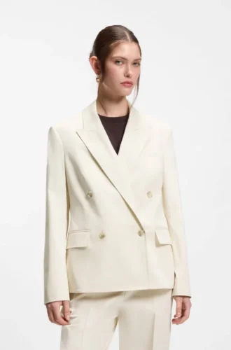 Blazer i normal passform i stretchbomull