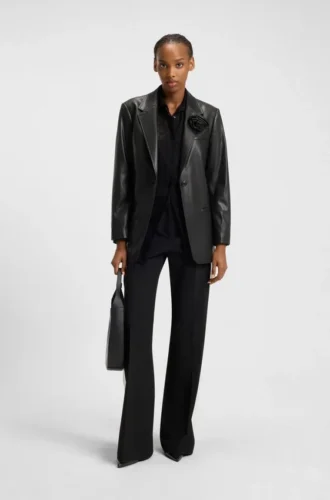 Blazer i regular fit i konstläder