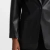 Blazer i regular fit i konstläder