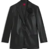 Blazer i regular fit i konstläder