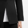 Blazer i seersucker med kedjebälte och avslappnad passform Blazer i seersucker med kedjebälte och avslappnad passform