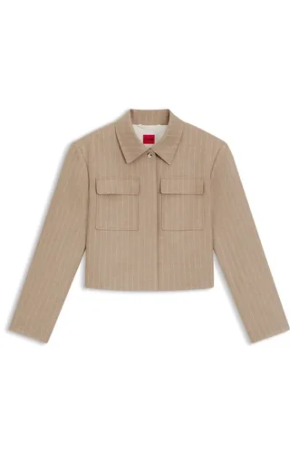 Blazer med avslappnad passform i flanell med smala ränder