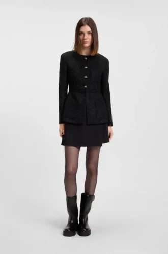 Blazer med normal passform i glittrande bouclé