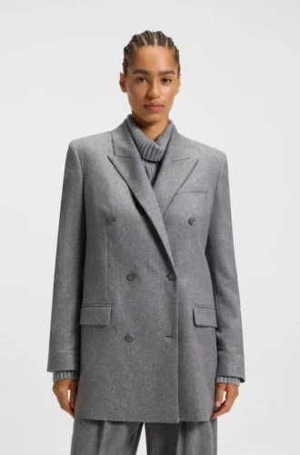 Blazer med normal passform i mjuk flanell