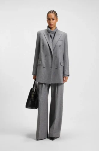 Blazer med normal passform i mjuk flanell