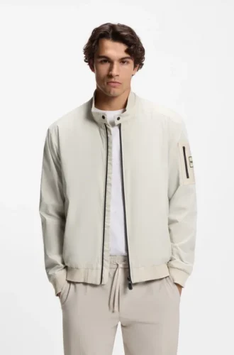 Blousonjacka med dubbla kantband och vattenavvisande yta