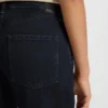 Blåsvarta jeans med vid ben i mjuk denim