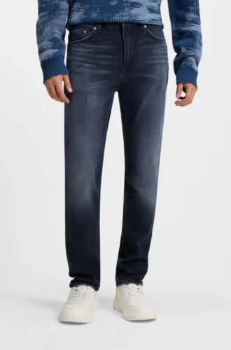 Blåsvarta slim fit-jeans i stretchdenim