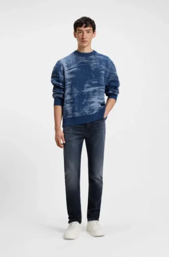 Blåsvarta slim fit-jeans i stretchdenim