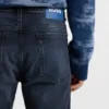 Blåsvarta slim fit-jeans i stretchdenim