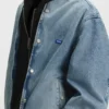 Bomberjacka i denim med jerseyfoder