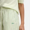 Bomullspoplinbyxor med vertikala ränder