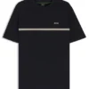 Bomullst-shirt med logotyp och rand
