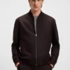Borstad slim fit-jacka i stretchflanell