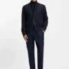 Borstad slim fit-jacka i stretchflanell