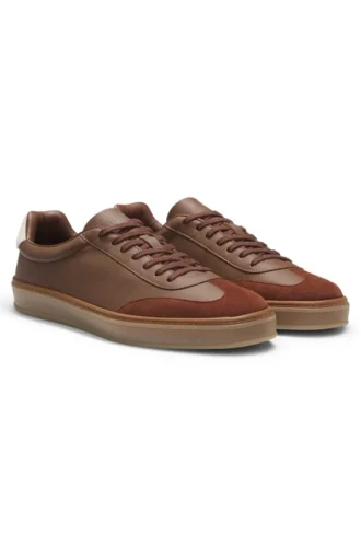 BOSS BY BECKHAM-sneakers i läder och mocka