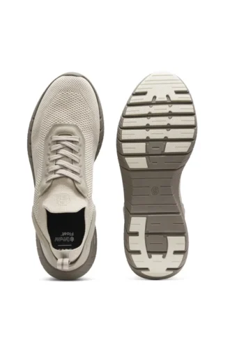 BOSS-MOTION-sneakers med stickat ovandel och läderdetaljer