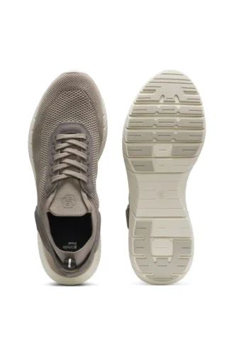 BOSS-MOTION-sneakers med stickat ovandel och läderdetaljer
