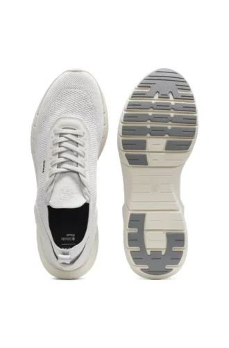 BOSS-MOTION-sneakers med stickat ovandel och läderdetaljer