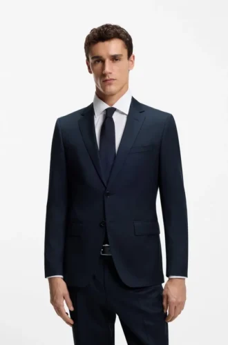 BOSS ONE – Slim fit-kostymjacka i serge av nyull