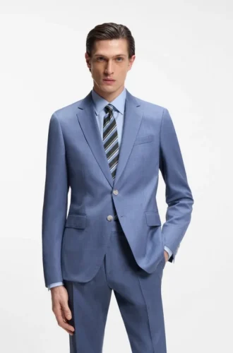 BOSS ONE – Slim fit-kostymjacka i serge av nyull