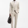BOSS ONE – Slim fit-kostymjacka i serge av nyull