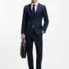 BOSS ONE – Slim fit-kostymjacka i serge av nyull