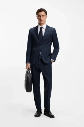 BOSS ONE – Slim fit-kostymjacka i serge av nyull