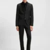 BOSS ONE – Slim fit-kostymjacka i serge av nyull