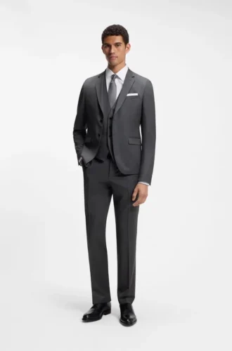 BOSS ONE – Slim fit-väst i serge av nyull