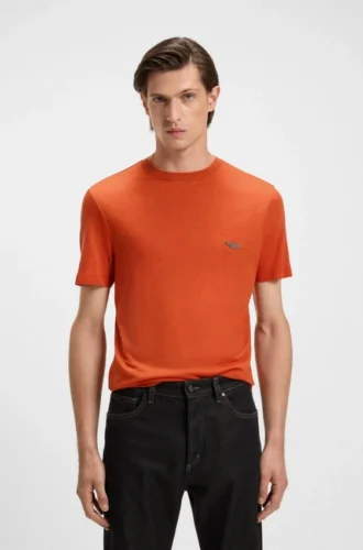 BOSS x ASTON MARTIN T-shirt med nubuck-logotyp