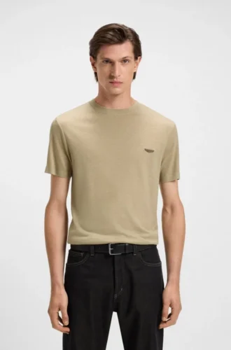 BOSS x ASTON MARTIN T-shirt med nubuck-logotyp