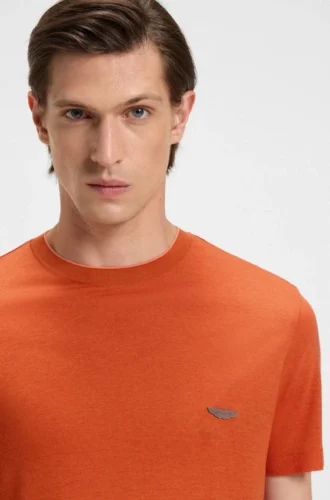 BOSS x ASTON MARTIN T-shirt med nubuck-logotyp