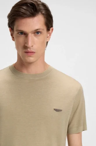 BOSS x ASTON MARTIN T-shirt med nubuck-logotyp