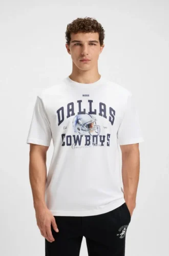 BOSS x DALLAS COWBOYS T-shirt med hjälmgrafik