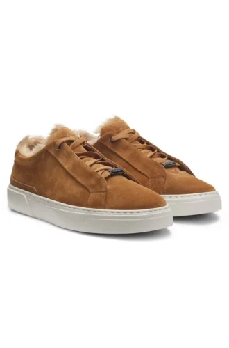 BOSS x Steiff Gary-sneakers i mocka med mohairfoder