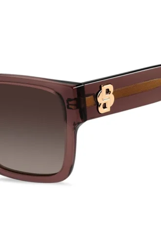 Bruna solglasögon i acetat med Double B-monogram