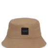 Bucket hat för barn med gummilogotyp i bomullstwill Bucket hat för barn med gummilogotyp i bomullstwill
