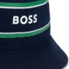 Buckethat i bomullstwill för barn med logotyp och ränder Buckethat i bomullstwill för barn med logotyp och ränder