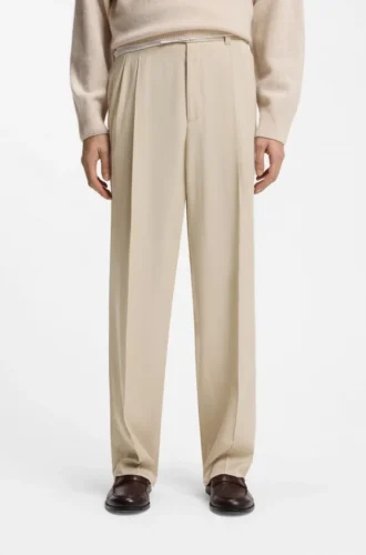 Byxor i twill med oversized-passform