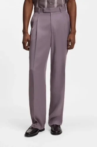 Byxor i twill med oversized-passform