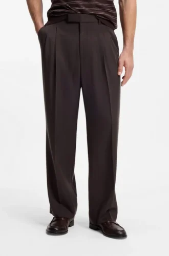 Byxor i twill med oversized-passform