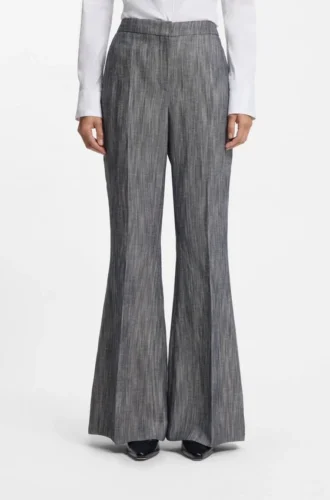 Byxor med normal passform i melerad denim