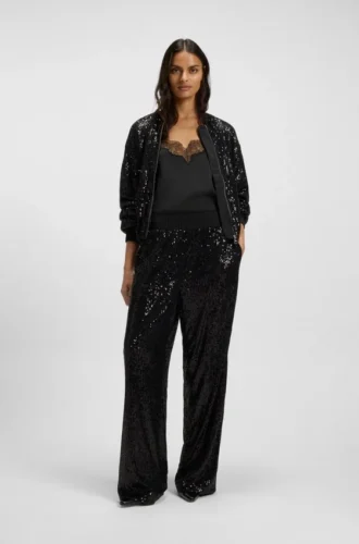 Camisole i satin med spetsdetaljer