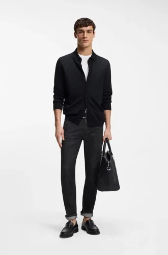 Delaware gråa slim fit-jeans i skrynkelfri denim