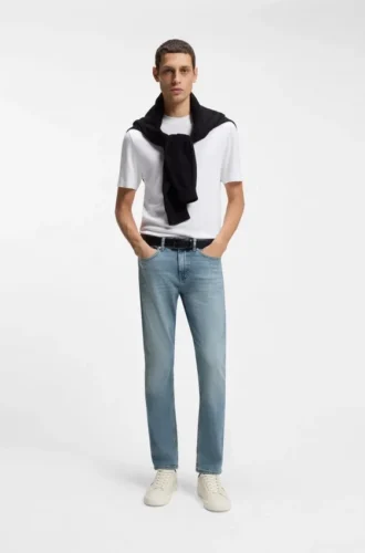 Delaware-jeans i slim fit i blå komfortstretch-denim